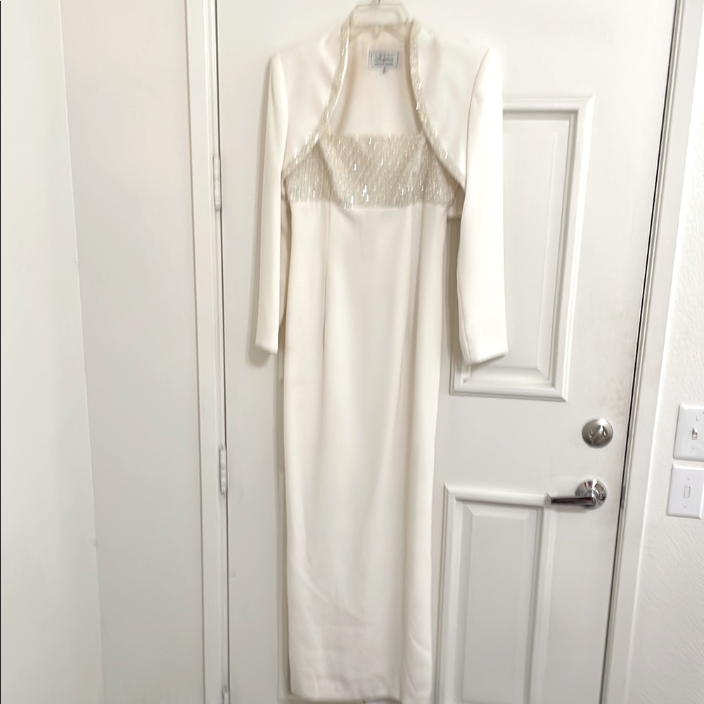 Victor Costa Evening Dress Ensemble Jeweled Sz 6